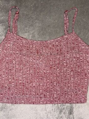 SHEIN Heathered Rose Ribbed Cami Tank